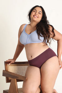 Zivame True Curv Double Layered Non Wired Full Coverage Super Support Bra - Blue Blizzard — thumbnail 4